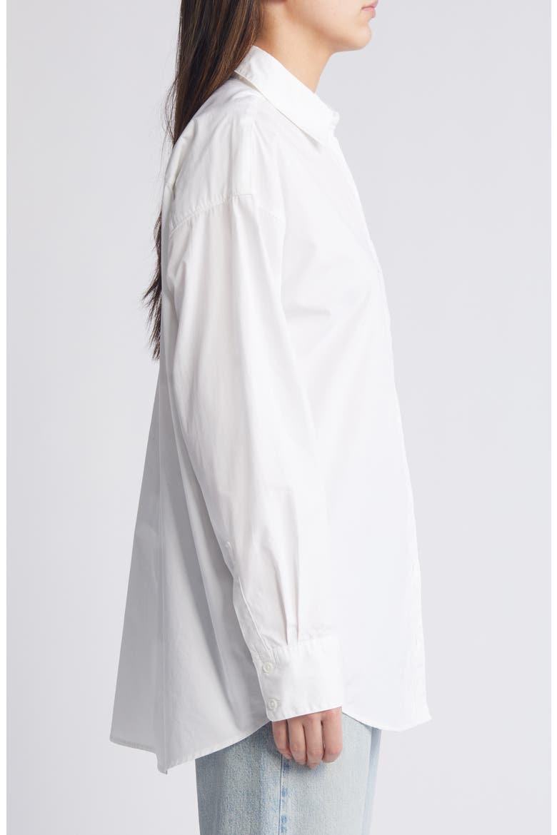 Lola Oversize Cotton Poplin Button-Up Shirt, Alternate, color, BRIGHT WHITE
