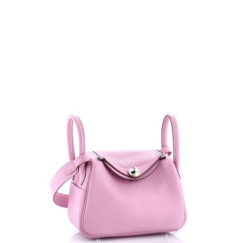 Pre-owned Hermes Hermes Lindy Bag Clemence Mini In Purple