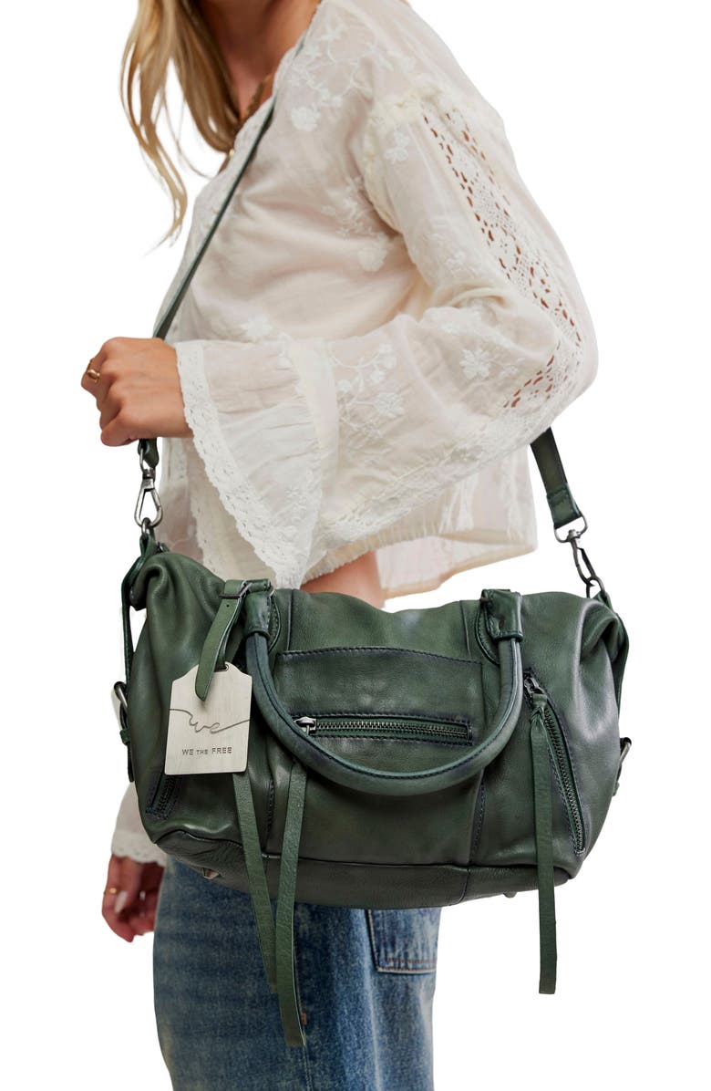 Free People We The Free Baby Emerson Leather Tote, Alternate, color, Secret Sage