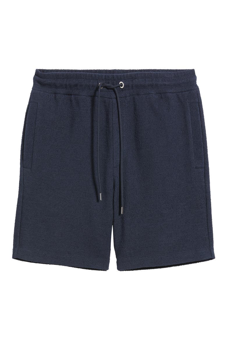 Leoni Drawstring Cotton Terry Cloth Shorts, Alternate, color, DARK BLUE