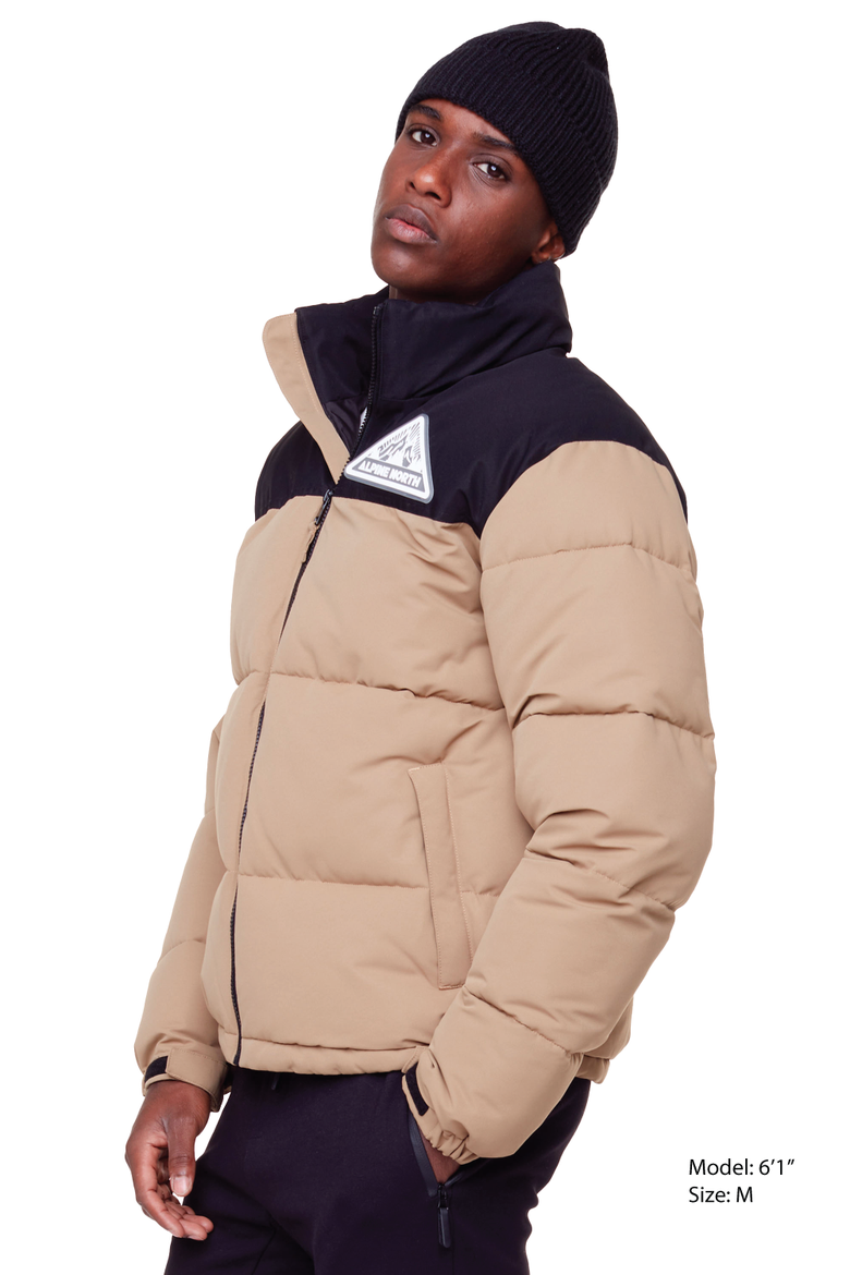TUKTUT - Vegan Down Short Puffer Winter Jacket, Alternate, color, CAMEL