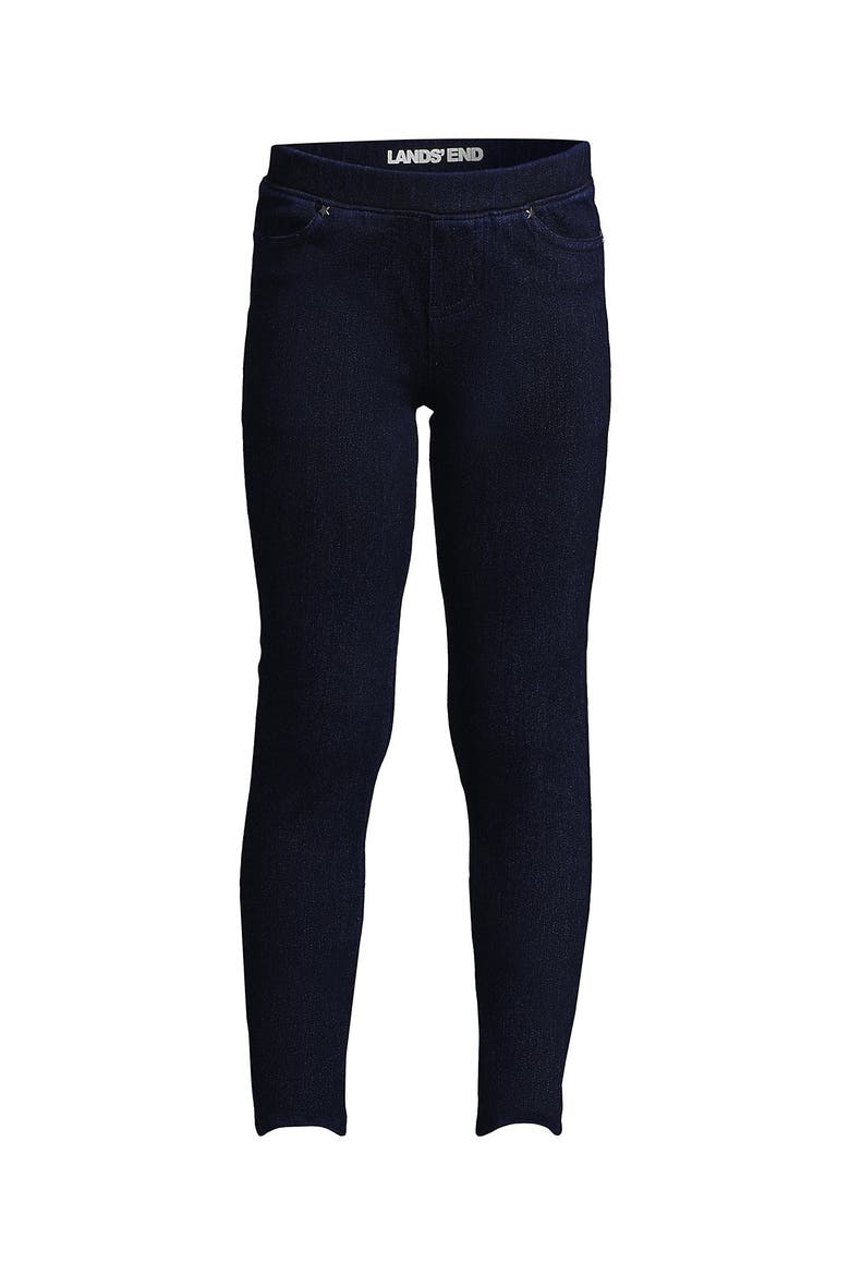 Girls Plus Iron Knee Denim Jeggings, Alternate, color, Dark Blue Rinse