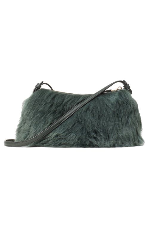 Kate Spade New York Loop Genuine Shearling Crossbody Bag In Green