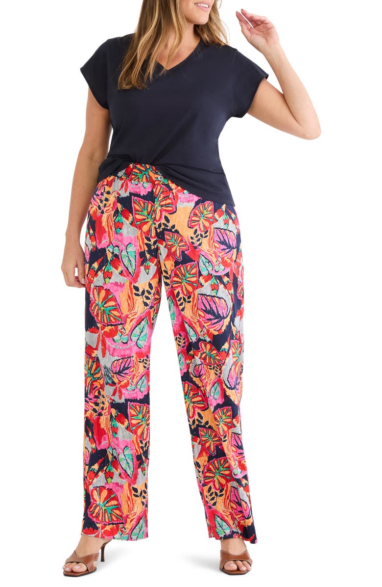 NIC+ZOE Kauai Garden Wide Leg Pants, Alternate, color, Red Multi