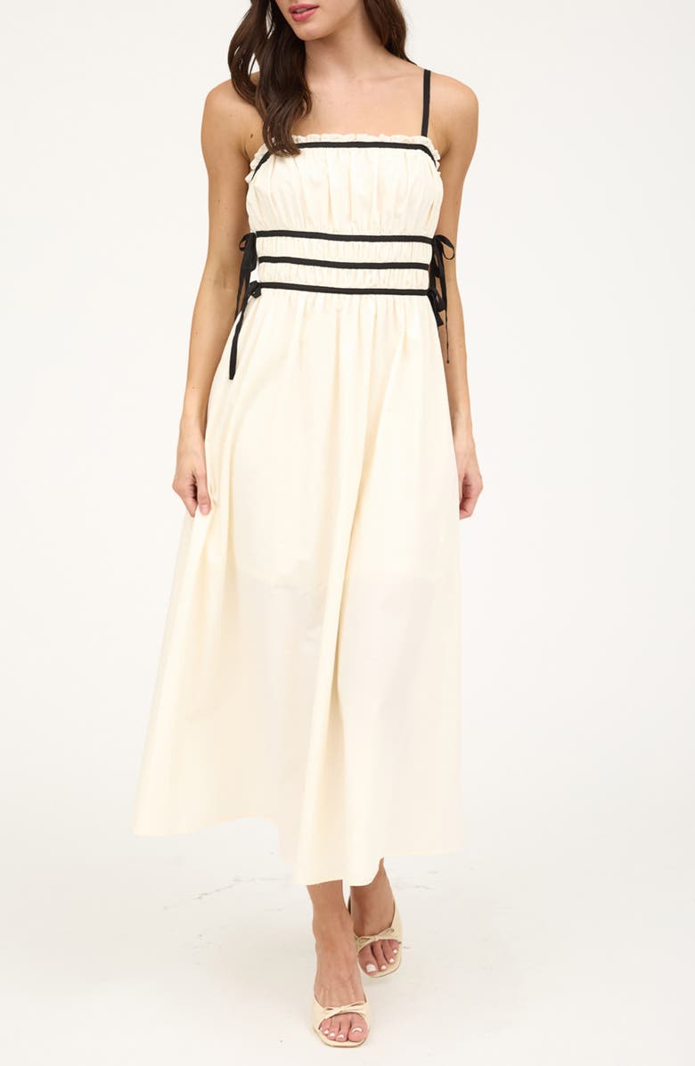 Blu Pepper Bow Detailed Midi Dress, Main, color, 