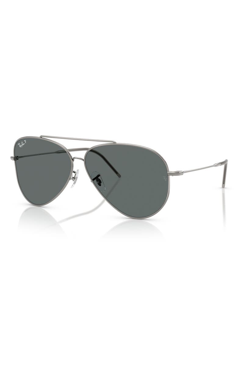 Ray-Ban Aviator Reverse 59mm Pilot Sunglasses, Alternate, color, Gunmetal