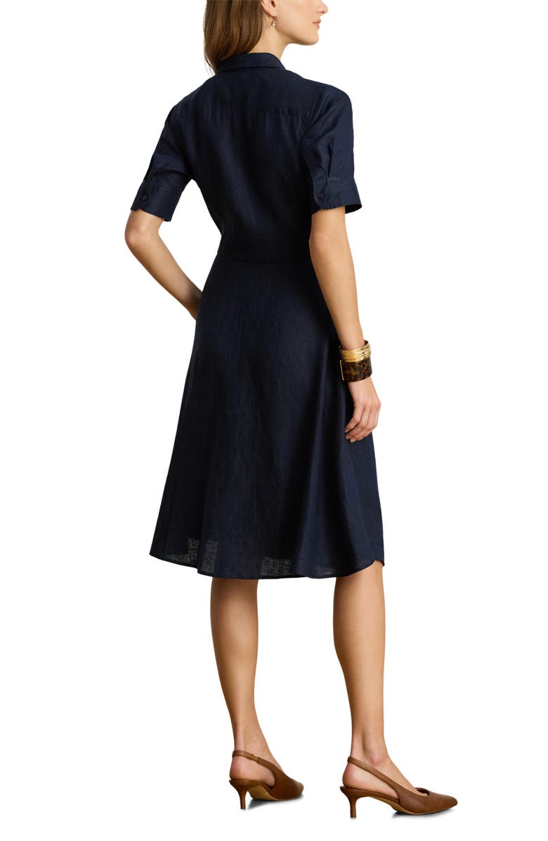 Lauren Ralph Lauren Wakana Linen Shirtdress, Alternate, color, Lauren Navy