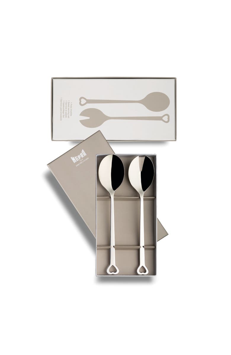 Mepra Evento Salad Serving Set - 2 Pieces, Main, color, Silver
