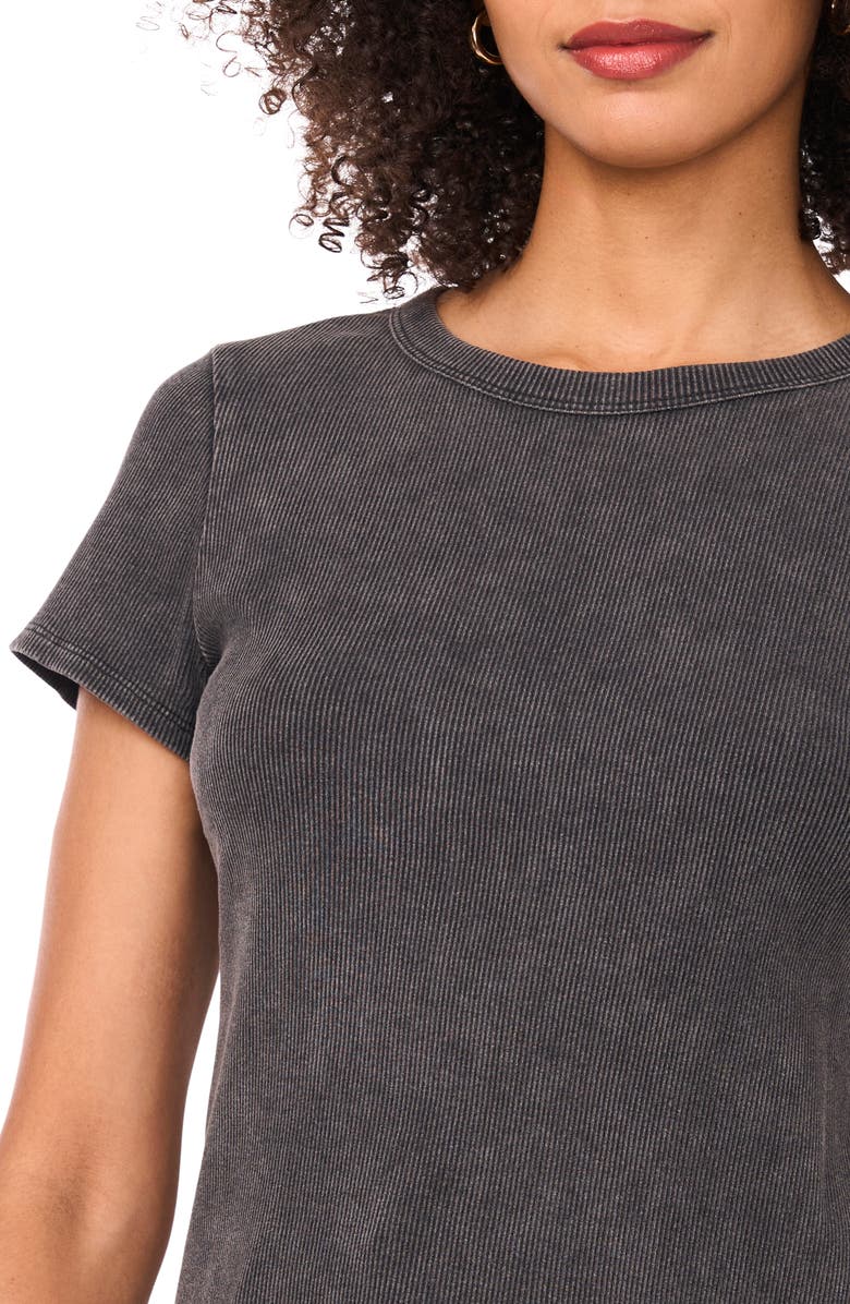 Halogen<sup>®</sup> Ribbed Washed T-Shirt, Alternate, color, Rich Black