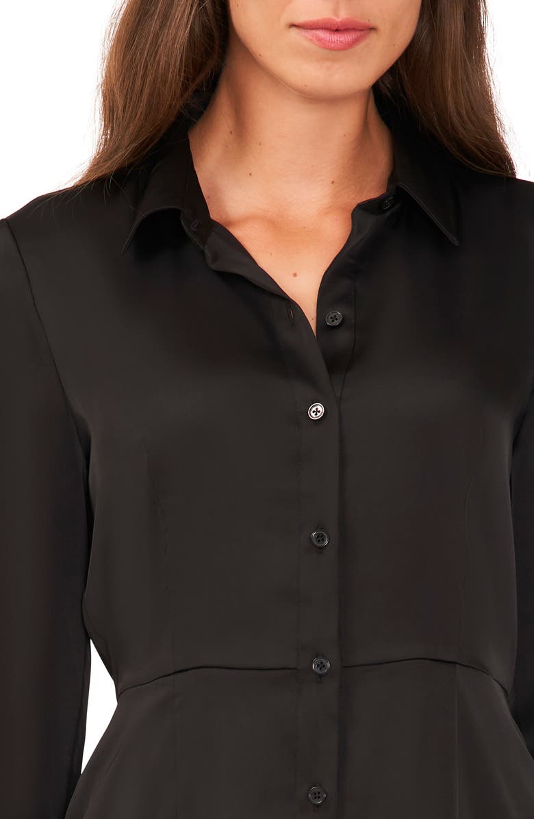 Halogen<sup>®</sup> Long Sleeve Shirtdress, Alternate, color, Rich Black
