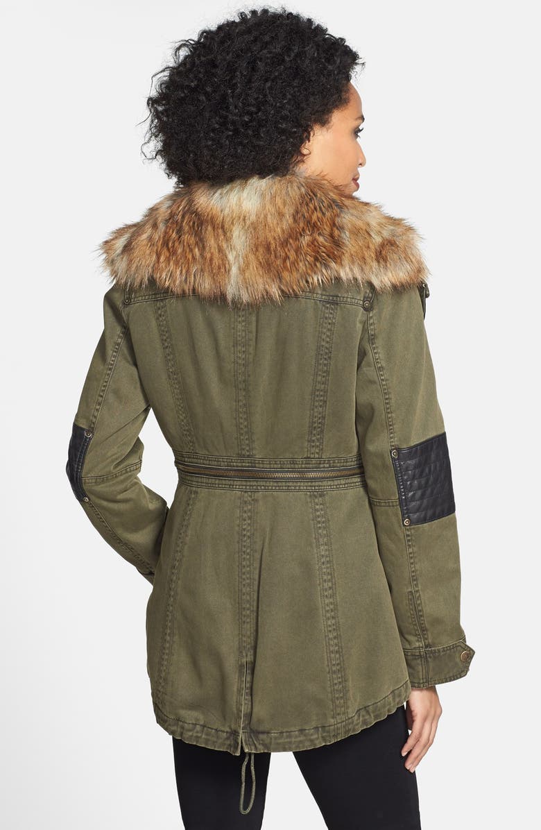 GUESS Faux Fur Trim Anorak, Alternate, color, 