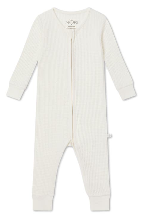 Clever Zip Waffle Fitted One-Piece Pajamas (Baby)