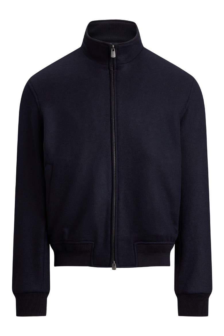 Cashmere Blend Felt Bomber Jacket, Main, color, CLASSIC CHAIRMAN NAVY