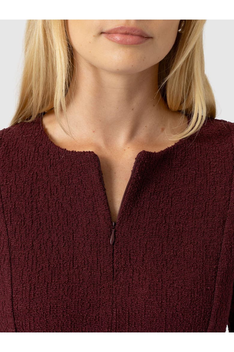 Orla Mini Dress, Alternate, color, Burgundy Boucle
