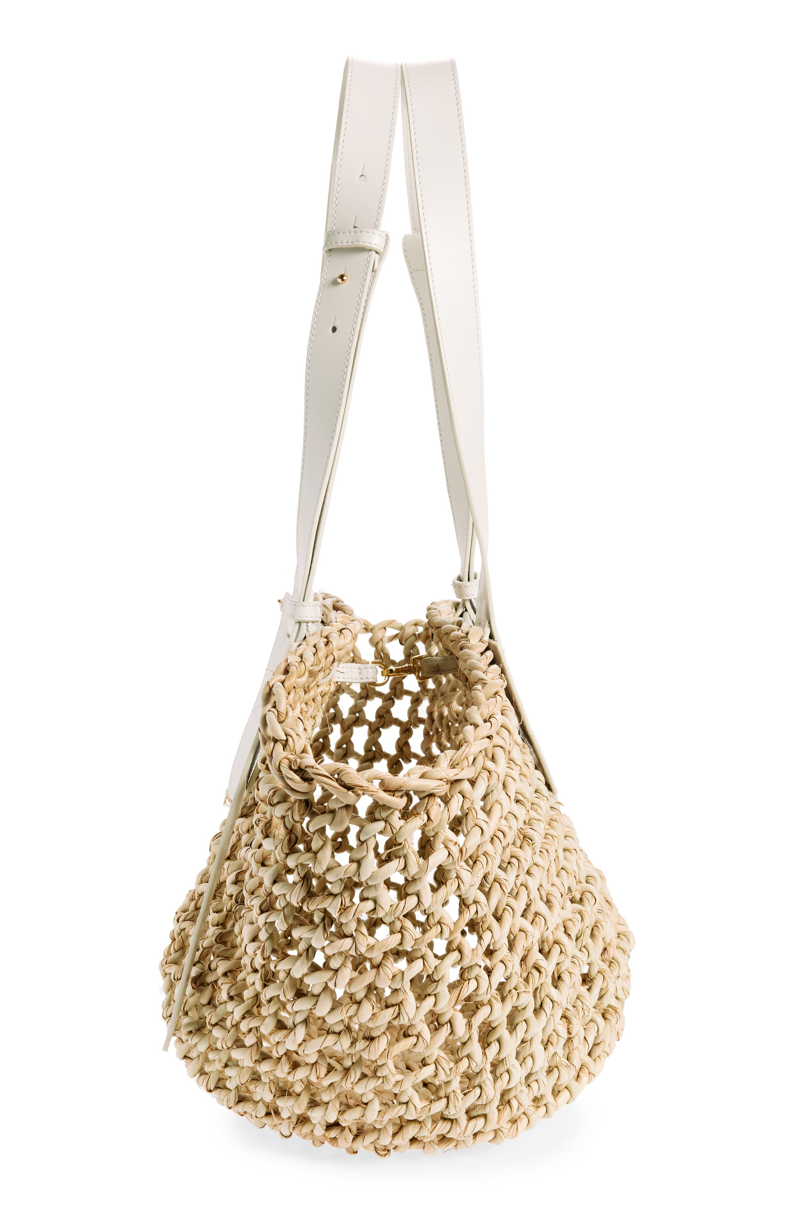 Large Dom Woven Palm Straw Tote, Alternate, color, OFF WHITE