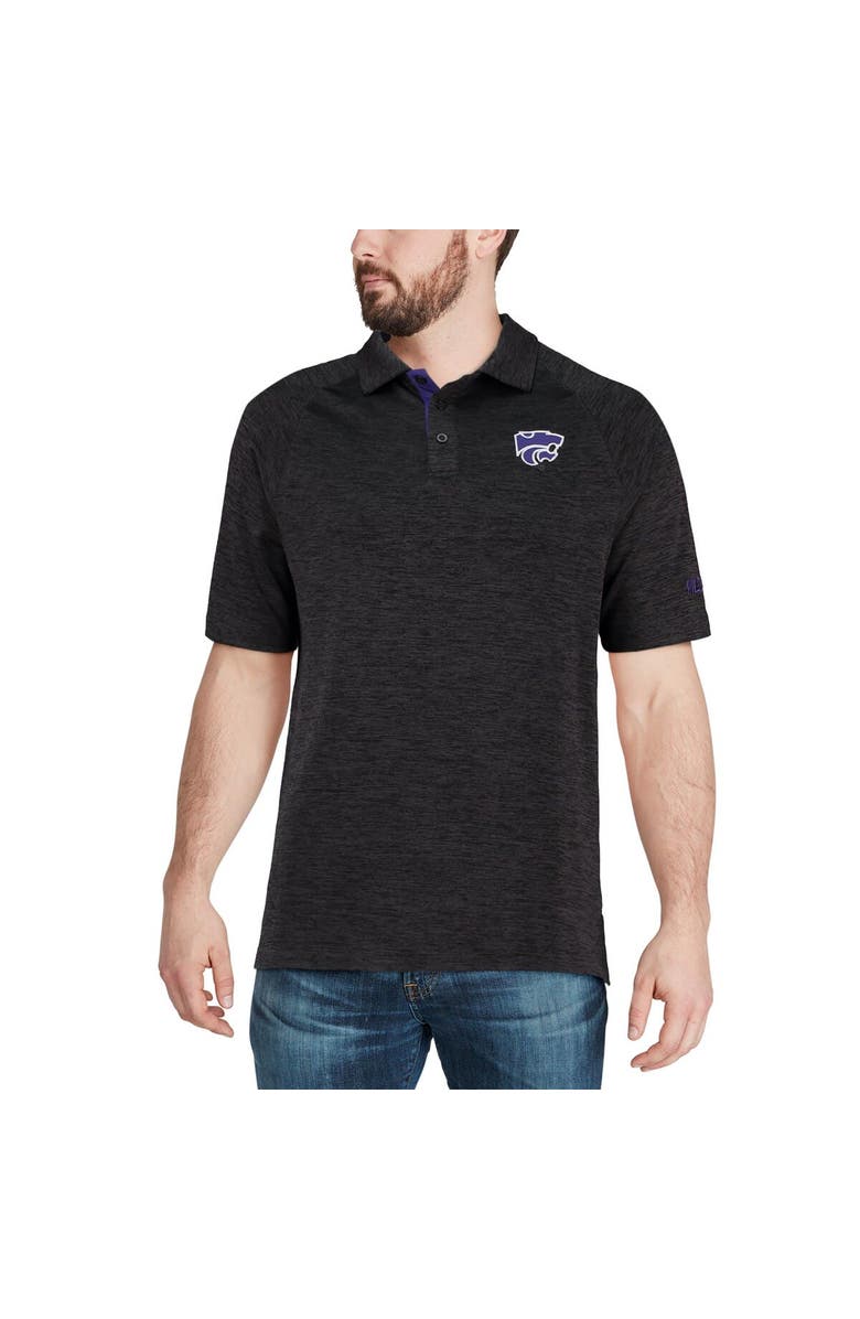 COLOSSEUM Men's Colosseum Black Kansas State Wildcats Down Swing Polo, Alternate, color, Heather Black