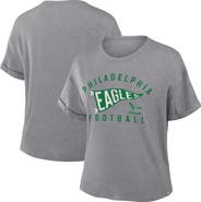 FANATICS Women's Fanatics Heather Gray Philadelphia Eagles Pennant Wave Tribute Tri-Blend Boxy T-Shirt