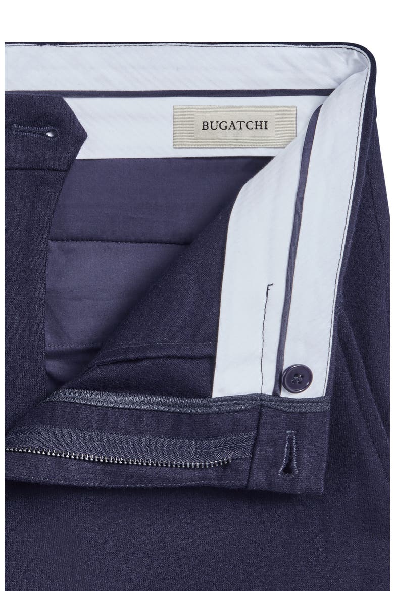 Flat Front Wool & Cotton Blend Chino Pants, Alternate, color, NAVY