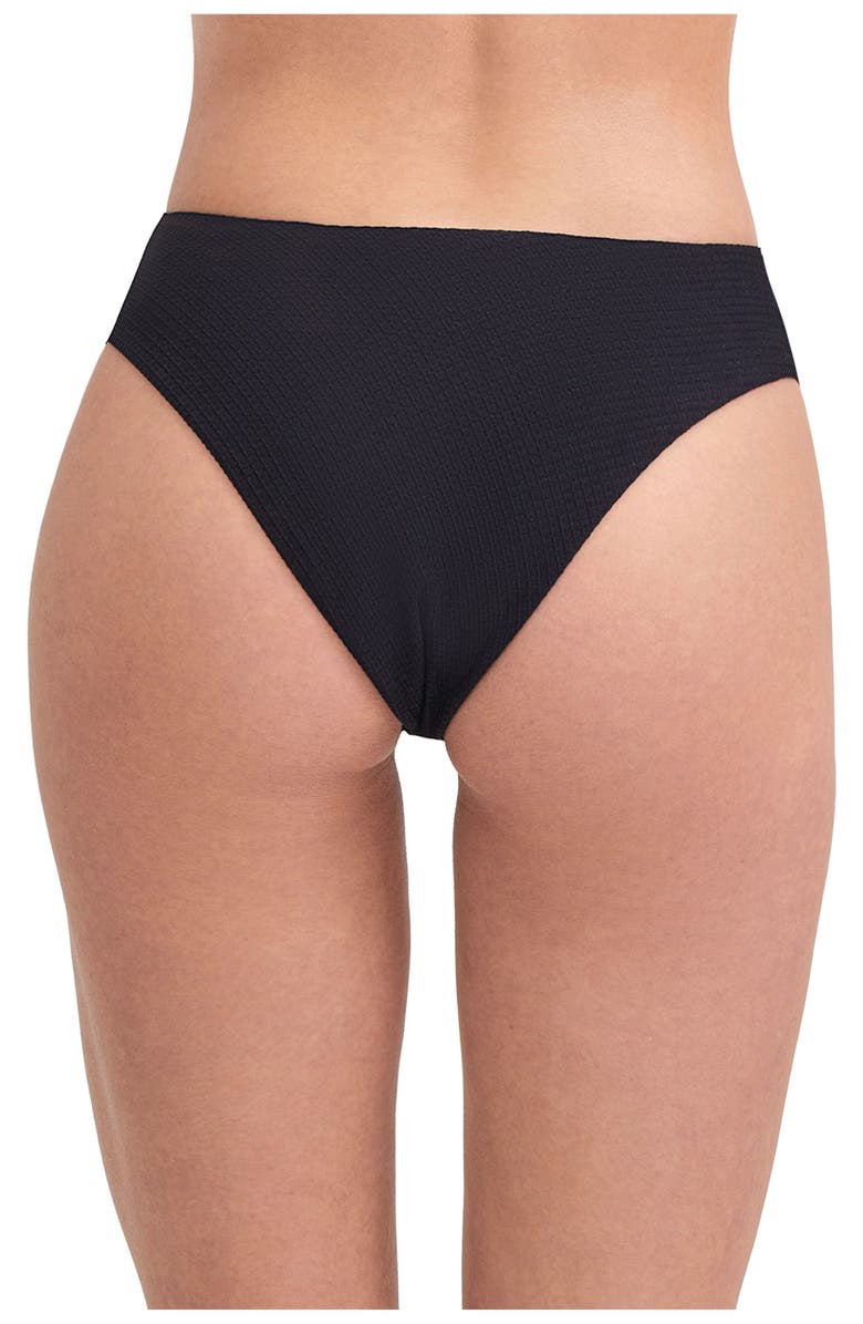 Au Naturel by Gottex Solid Textured high leg high waist swim bottom, Alternate, color, 