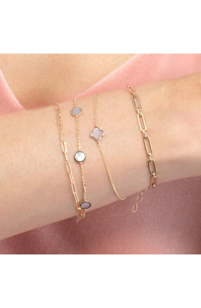 The Lovery Fine Jewelry Mini Paperclip Bracelet, Alternate, color, Yellow Gold