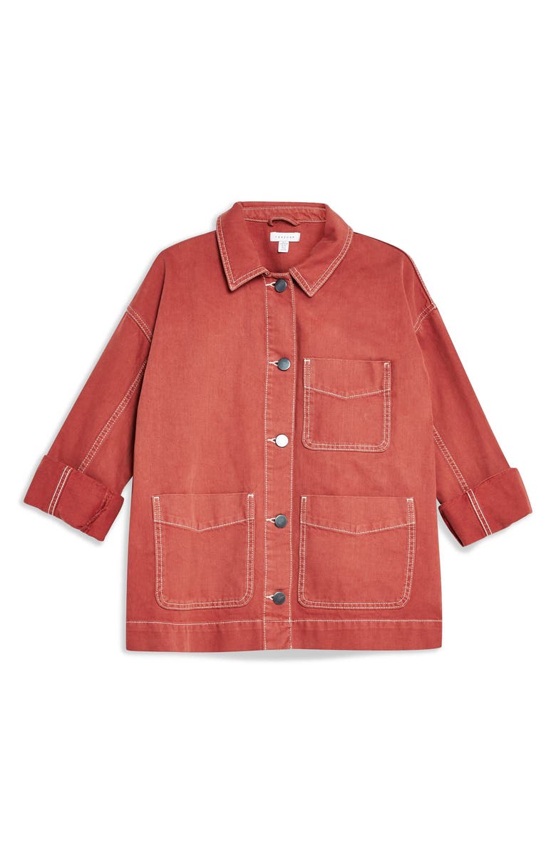 Topshop Tesa Chore Jacket, Alternate, color, 