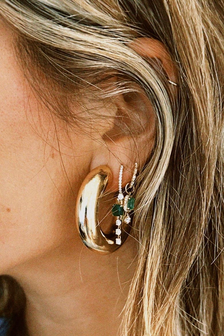 Allegra Hoop, Alternate, color, Yellow Gold