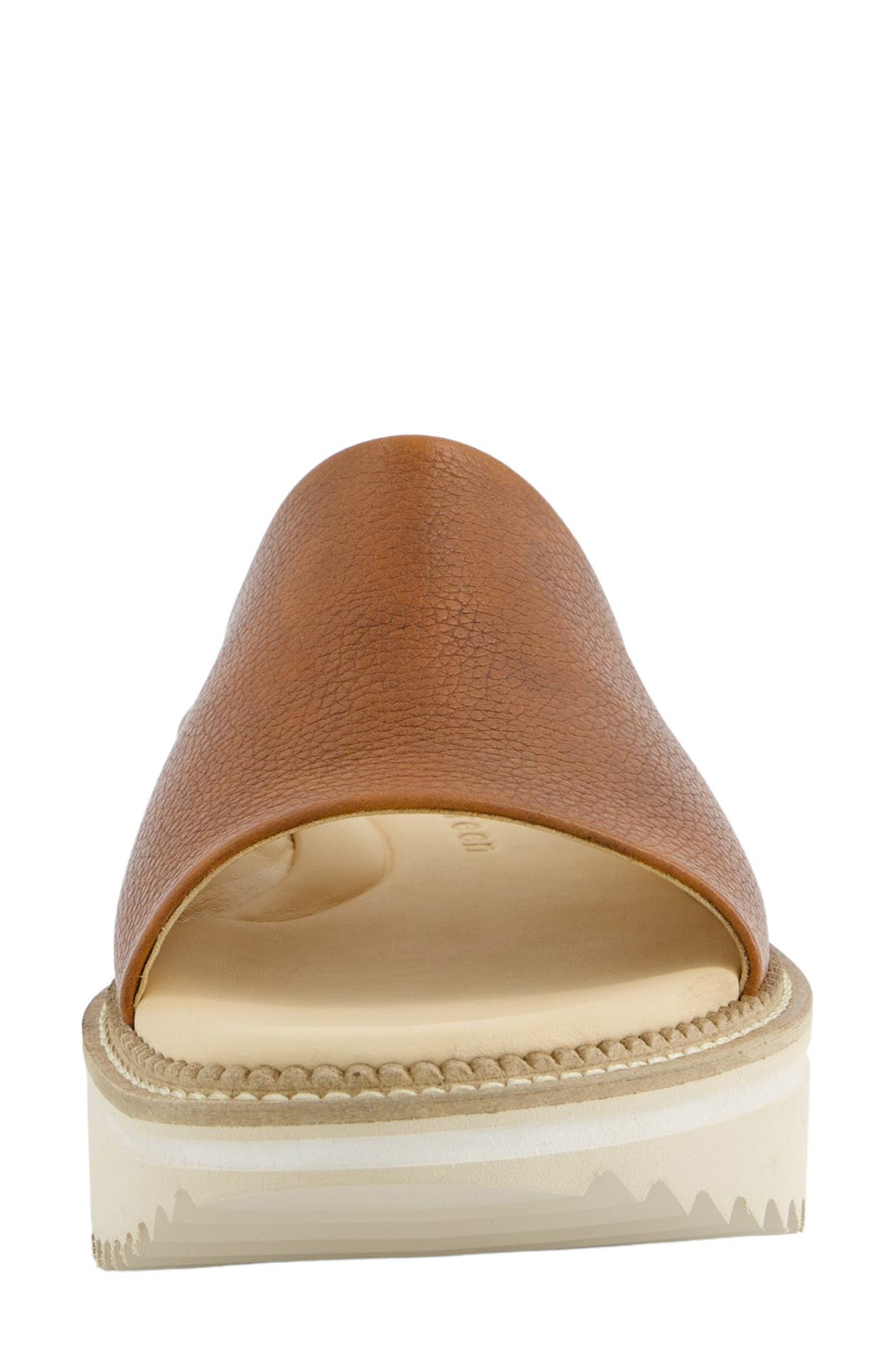 Paul Green May Slide Sandal, Alternate, color, Cognac Leather