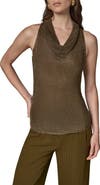 Donna Karan New York Metallic Cowl Neck Sleeveless Top