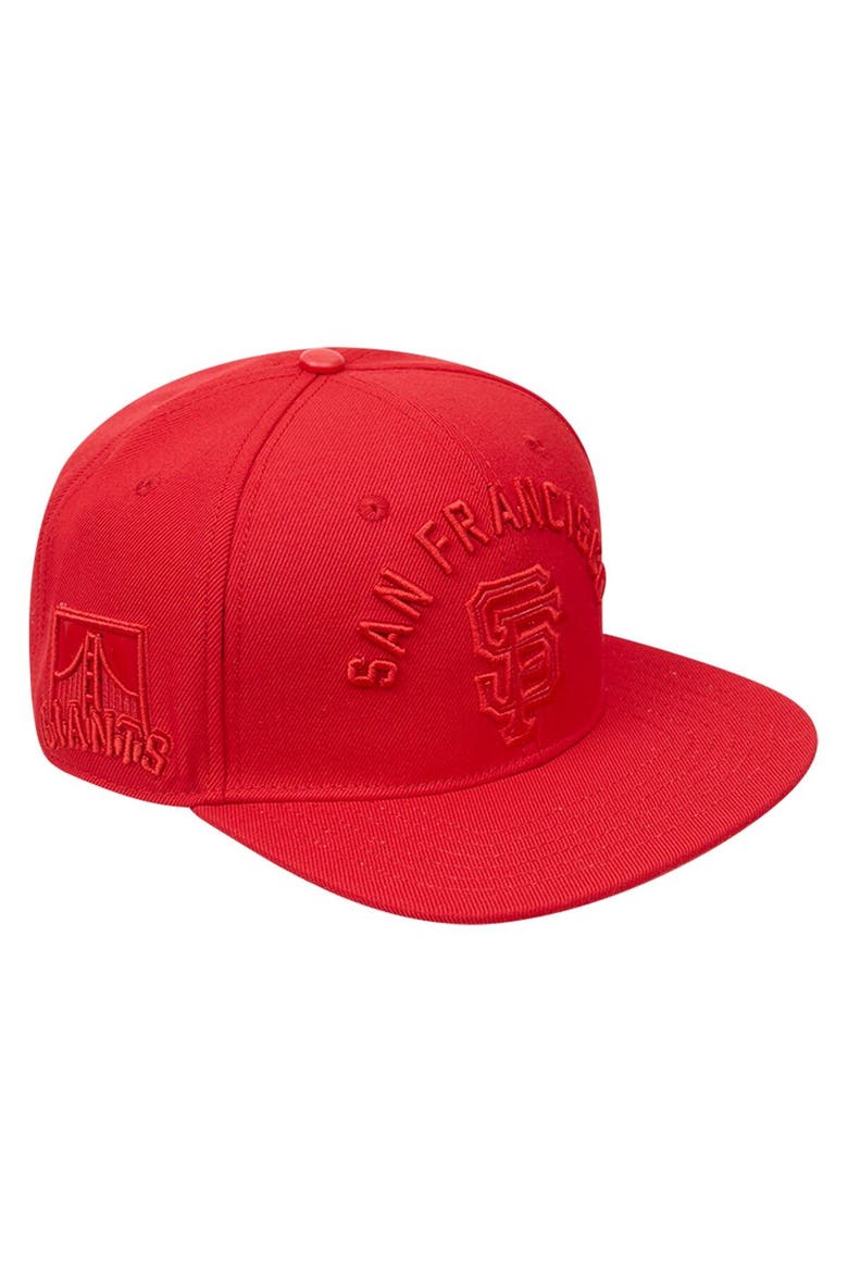 Men's Pro Standard San Francisco Giants Triple Red Snapback Hat, Main, color, Red