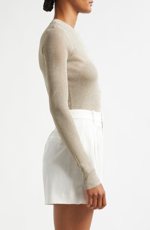 A.l.c Fisher Fine Lurex Cardigan In Light Gold
