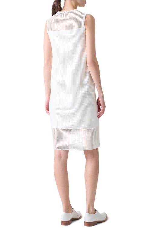 Akris Sheer Stripe Silk & Cotton Blend Sweater Dress In White