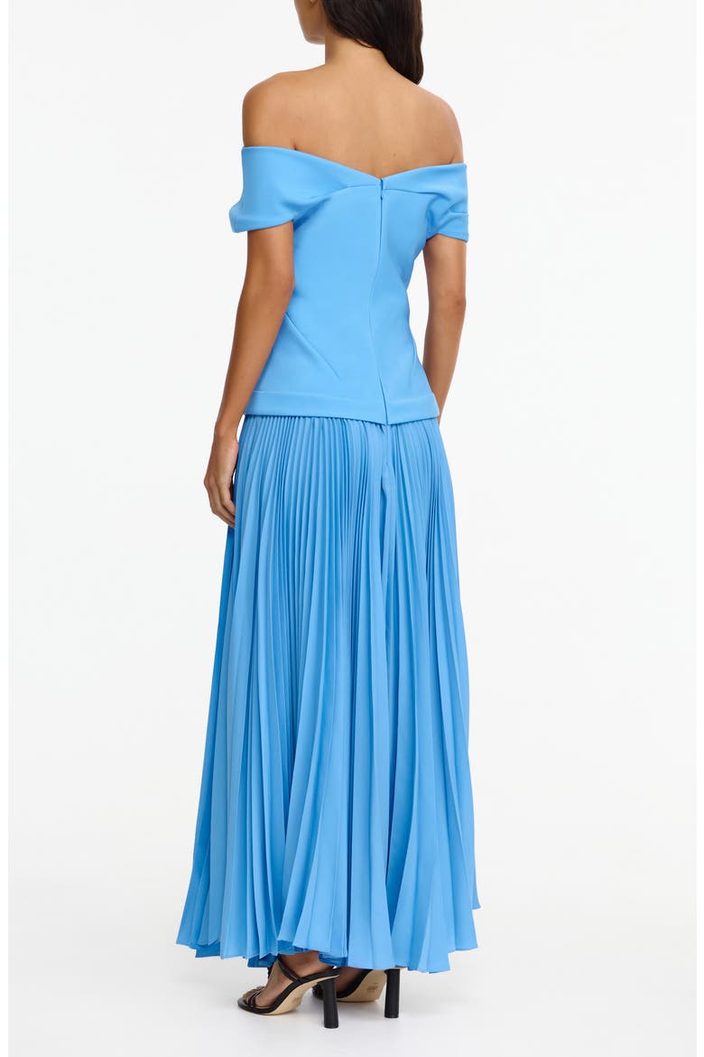 Haileypark Gathered Pleated Off the Shoulder Gown, Alternate, color, ALT BLUE
