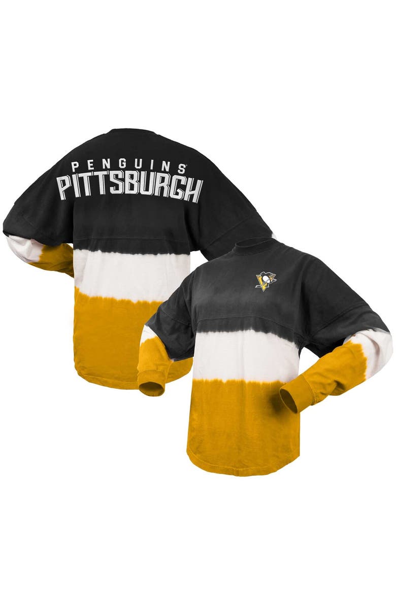 SPIRIT JERSEY Women's Fanatics Black/Gold Pittsburgh Penguins Ombre Long Sleeve T-Shirt, Alternate, color, Black