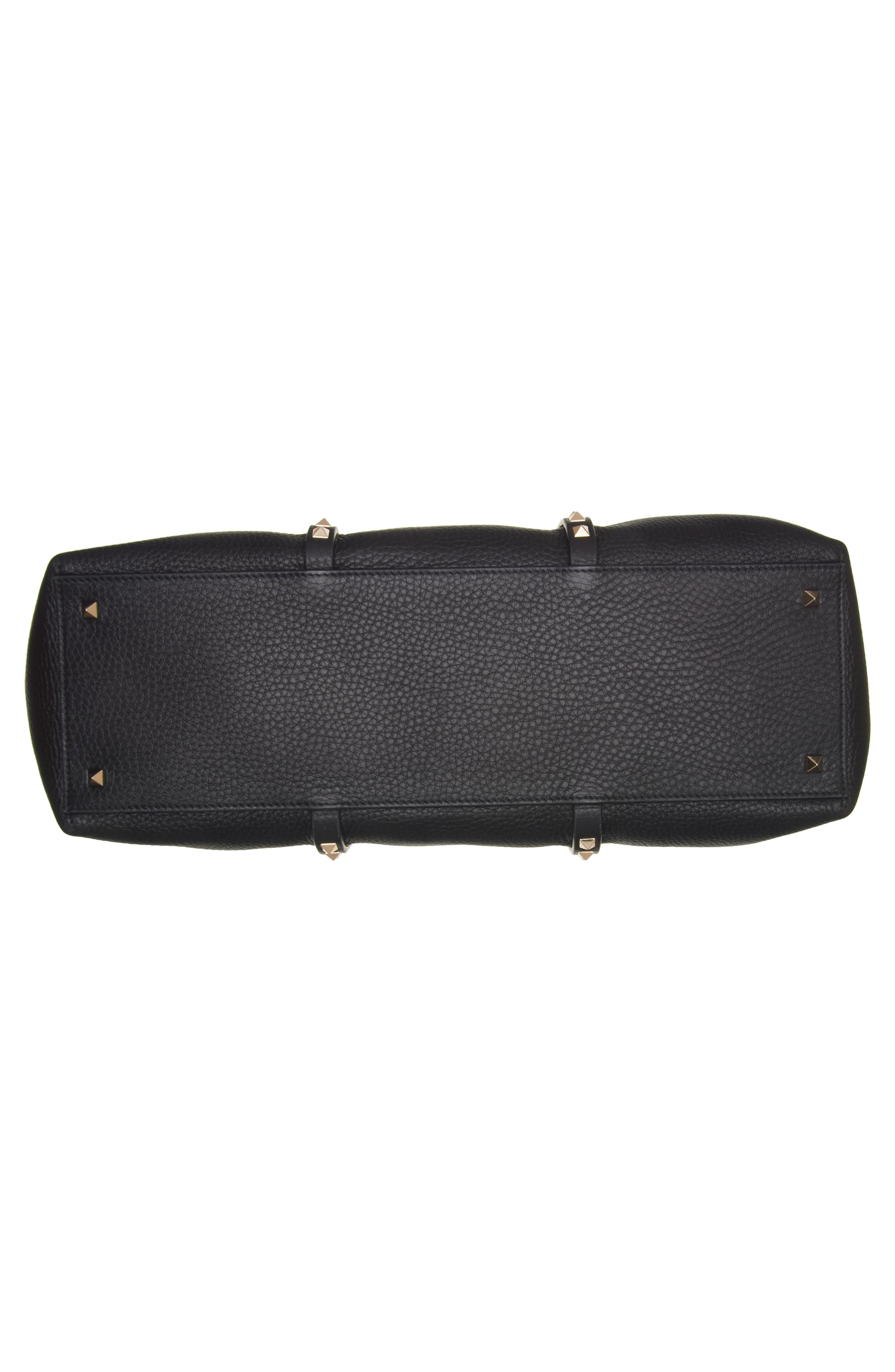 Valentino Garavani Medium Rockstud Leather Tote, Alternate, color, Black