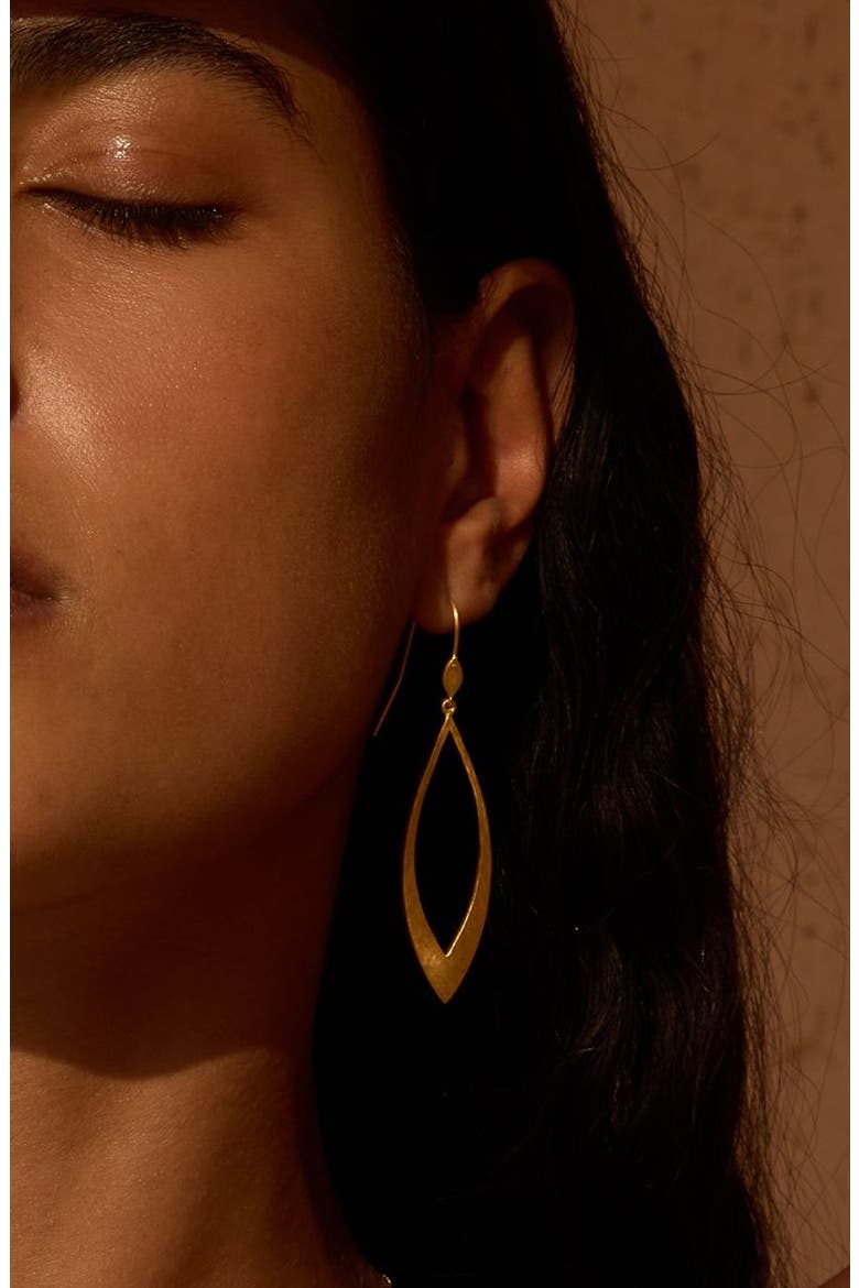Emerging Beauty Gold Lotus Petal Earrings, Alternate, color, Gold