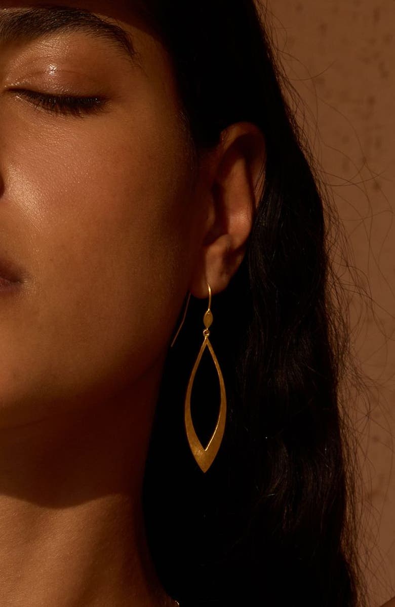 Satya Jewelry Emerging Beauty Gold Lotus Petal Earrings, Alternate, color, Gold