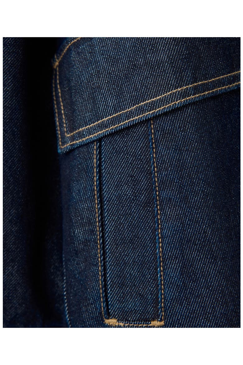 Funnel Neck Nonstretch Denim Jacket, Alternate, color, OPEN BLUE