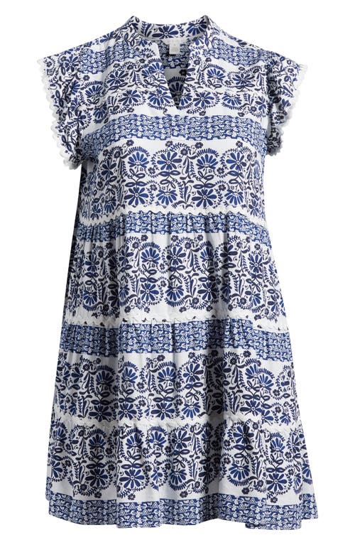 Caslonr Caslon(r) Ruffle Trim Linen Blend Shift Dress