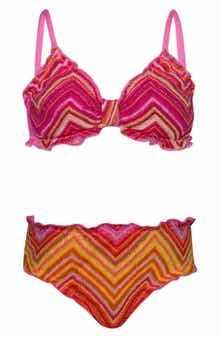 PQ SWIM Kids' Lettuce Edge Two-Piece Swimsuit