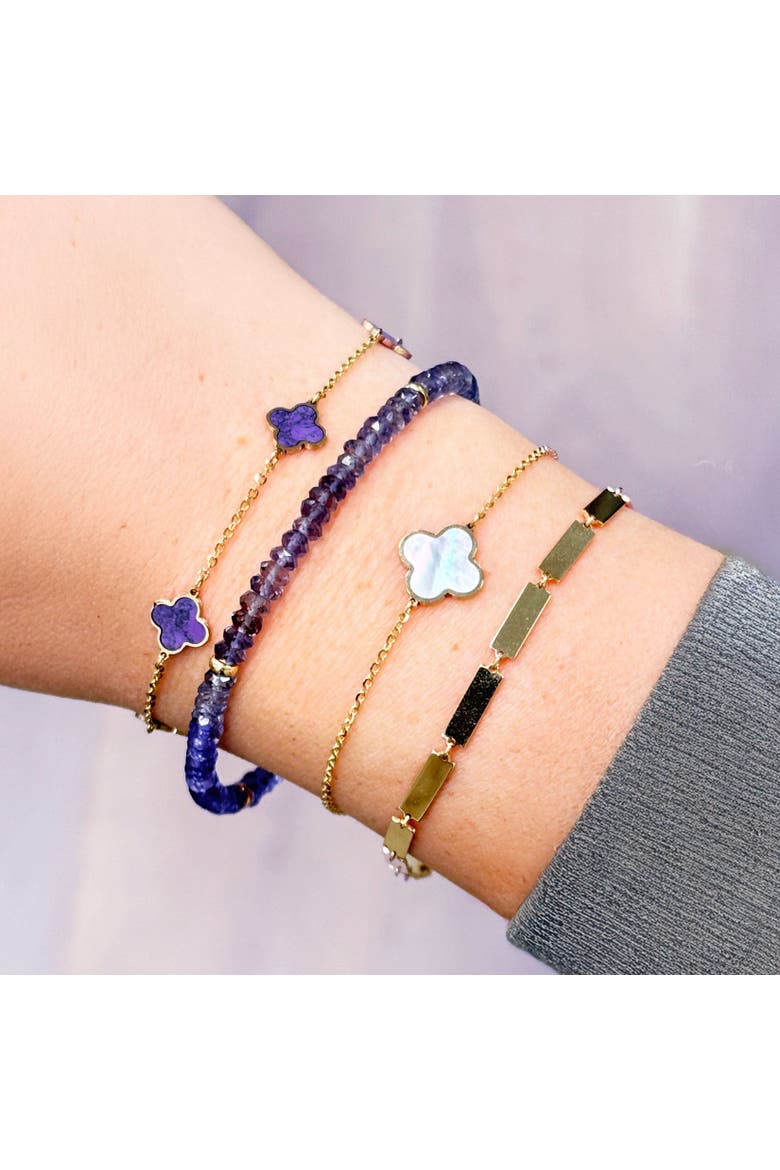 Large Mother of Pearl Single Clover Bracelet, Alternate, color, Mother of Pearl