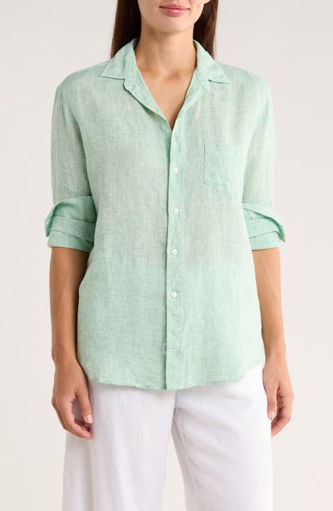Relaxed Fit Linen Button-Up Shirt