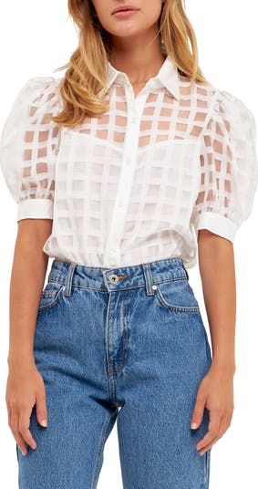 Organza Top/ All Sizes Organza Top/ Violet Organza Top