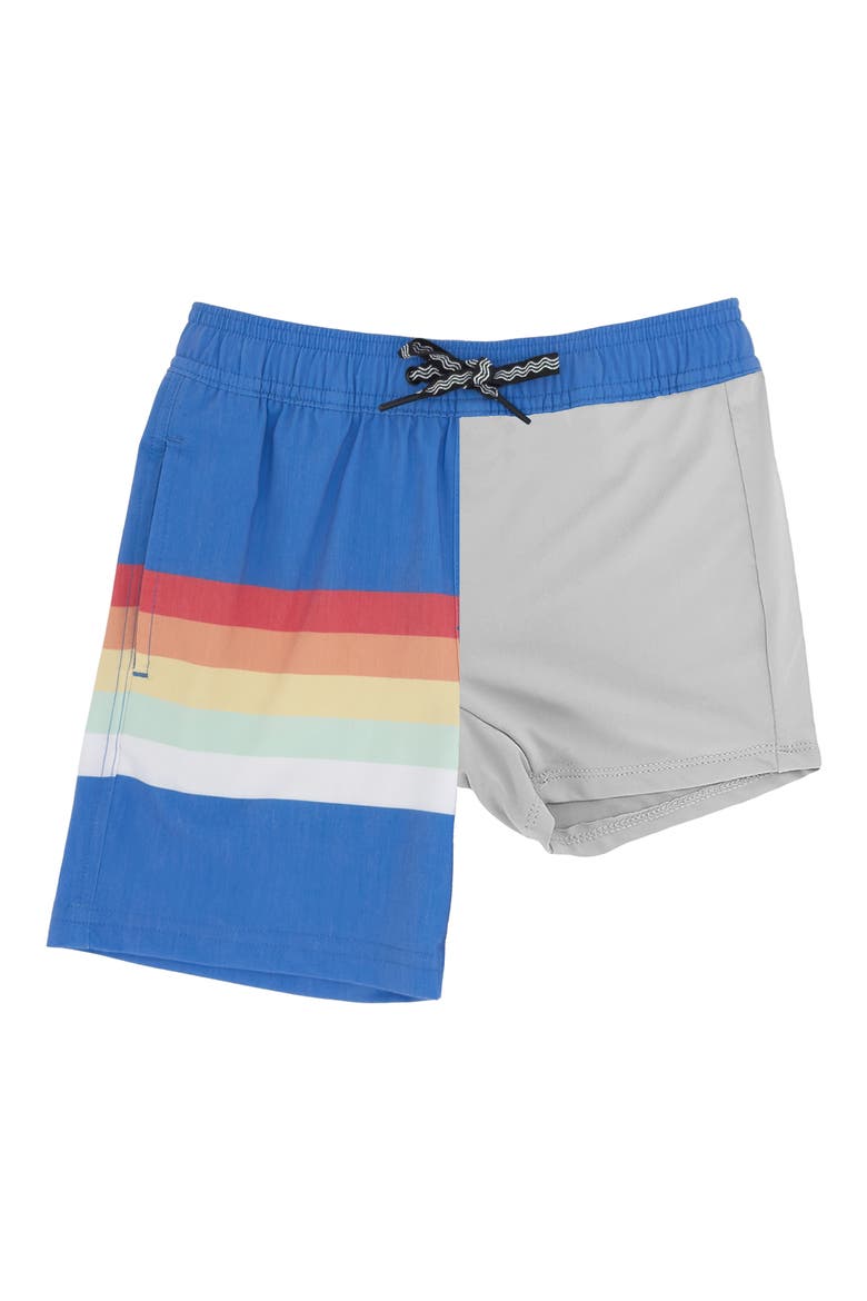 Kids' Stripe Volley Swim Trunks, Alternate, color, MARINA BLUE