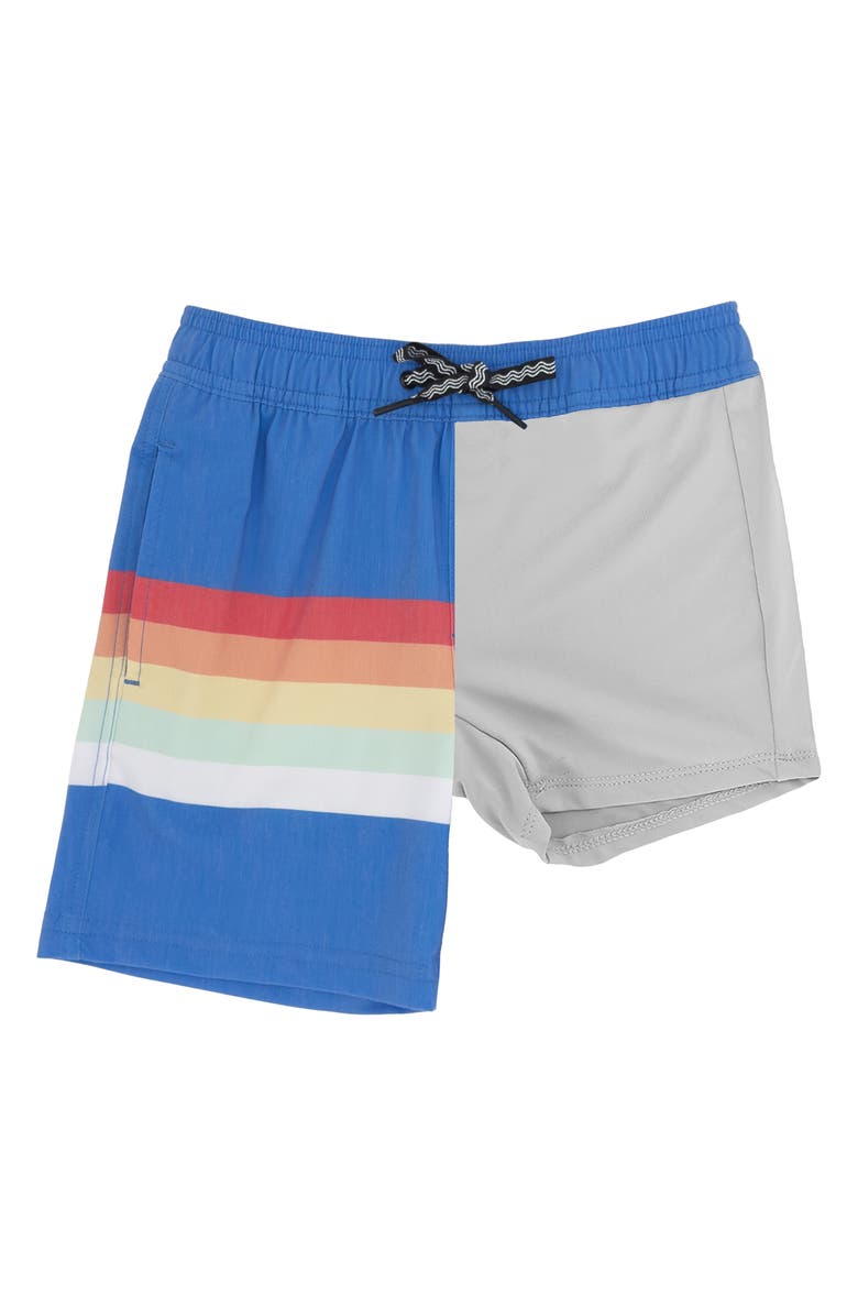 Feather 4 Arrow Kids' Stripe Volley Trunks, Alternate, color, Marina Blue