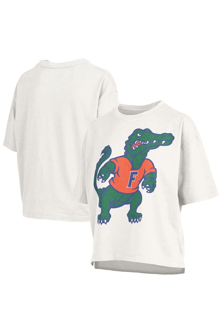 Women's Pressbox  White Florida Gators Big Canvas Puff Castillo Motley Slub T-Shirt, Main, color, White