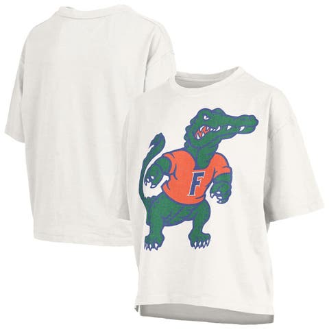 Women's Pressbox  White Florida Gators Big Canvas Puff Castillo Motley Slub T-Shirt