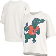 PRESSBOX Women's Pressbox  White Florida Gators Big Canvas Puff Castillo Motley Slub T-Shirt