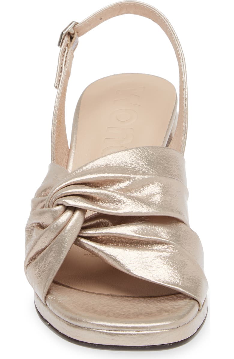 Wonders Knot Detail Block Heel Sandal, Alternate, color, Platino