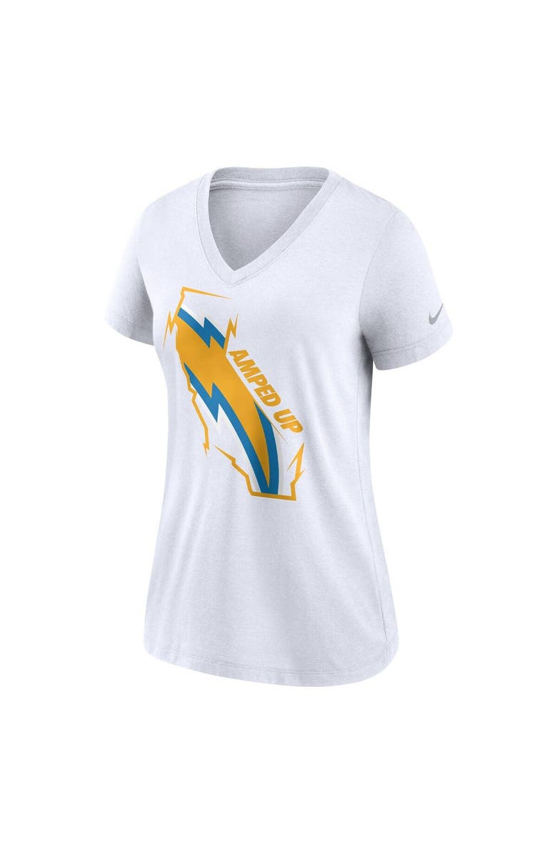 Nike Women's Nike White Los Angeles Chargers Hometown Collection Tri-Blend V-Neck T-Shirt, Alternate, color, White