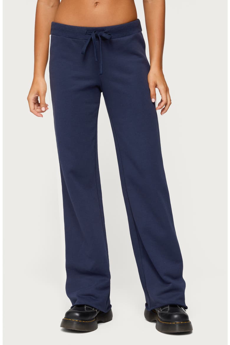 Baker Contrast Stripe Wide Leg Sweatpants, Main, color, NAVY